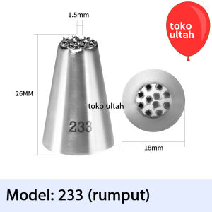 Spuit Rumput Stainless Import Tanpa Sambungan untuk Dekorasi Kue / Cupcake (Kuat dan Anti Karat)