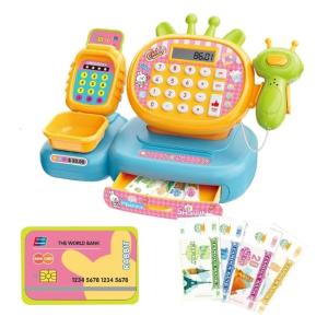 Nhỏ gọn giả vờ Máy thu ngân cho trẻ em giáo dục toán học đồ chơi với số công nhận tính năng dễ dàng thiết kế lưu trữ