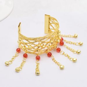 Adjustable Gelang Bahu Tari Aksesoris Belly Dance Emas Gelang Blink Blink Gelang India
