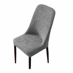 BAIN Leaf Pattern Curved Chair Cover Stretchable Soft Dining Chair Cover Universal Elastic Band Chair Seat Slipcovers Home Decor