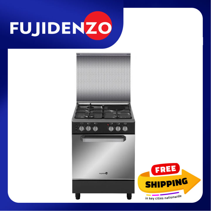 Fujidenzo 60 cm, 3 Gas Burner + 1 Eletric Hot Plate Cooking Range with Rotisserie FGR6631VTRMB