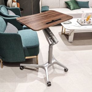 Overbed table for laptop desk overbed movable laptop table foldable computer table mobile podium aluminum alloy material 电脑桌