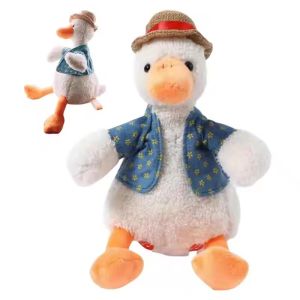 Nuevo juguete de peluche pato repetido aprendiendo a hablar grabación de canto juguetes masculinos y femeninos juguete de peluche muñeco de pato repetido