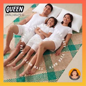 TIYA NATY Handwoven Native Banig Filipino Sleeping Mat for home bedroom Non-Slip Comfortable Summer Karagumoy Banig Sleeping Mat Handwoven Eco-Friendly & Foldable | Native Filipino Mat for Floor Bed or Picnic Comfortable Non-Slip Thick bedding