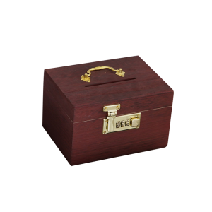 กระปุกออมสินไม้ ใส่รหัสผ่าน สไตล์วินเทจ กล่องออมสินโบราณ