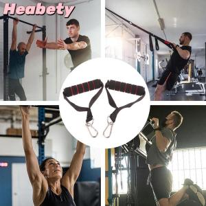 Heabety D-Ring Metal Gym Handles Grip Workout Heavy Duty Cable Machine Handle With Hook For Yoga Exercise Workout Power Bands Gym