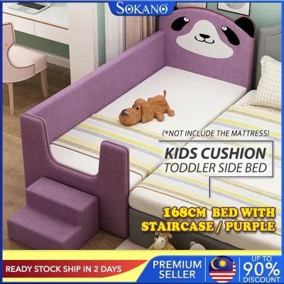 SOKANO HE330 Thick Cushion Kids Side Bed (With/Without Stair) Toddler Side Bed (2 Size Avaiable) Katil Tepi Budak Coconut Fibre Mattress Available (Optional Purchase)