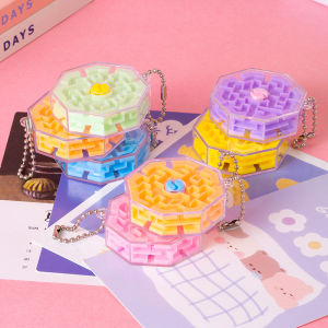 6 pcs Maze Toy Key Chain Roll-On 3D Balance Ball Game Small Gift Christmas Gift Birthday Gift For Kids