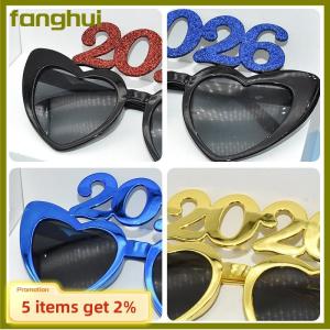 fanghui แว่นตาจำนวน2026 2026มีความสุขปีใหม่แว่นตากันแดดเพชรแวววาวอุปกรณ์คอสเพลย์คริสต์มาสของตกแต่งงานปาร์ตี้แว่นตาตลก