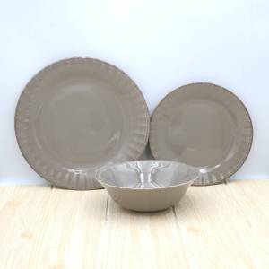 จาน ชาม เซรามิค สีน้ําตาล มี 3 ขนาด จาน 8.25 นิ้ว จาน 10.5 นิ้ว และ ชาม 7.1 นิ้ว