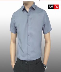 [TẶNG 1 ĐÔI TẤT]Áo sơ mi ngắn trơn DVMEN vải cotton lụa chống nhăn form dáng dẹp phong cách Hàn Quốc