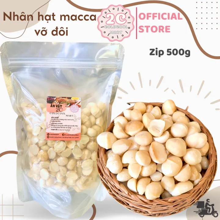 Nhân Hạt Macca Vỡ Đôi Zip Hút Chân Không