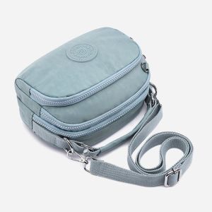 Dây kéo Nhiều túi Túi đeo vai Nylon Dung lượng lớn Túi đựng điện thoại di động Dây đeo có thể điều chỉnh thông thường Túi mẹ trung niên Nữ2026