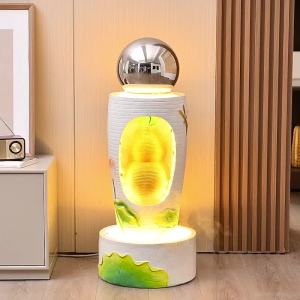 Living Room Feng Shui Ball Water Flow Wealth Ornament Circulating Water Indoor Floor Humidifier Fountain Decoration Opening Gift