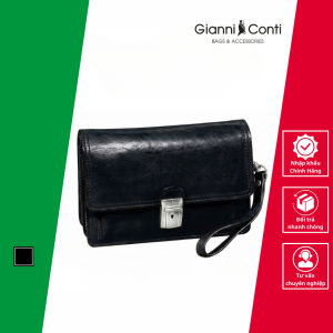 Clutch Cầm Tay Nam Bằng Da Thật Màu Đen - Gianni Conti - Sản Xuất Thủ Công Tại Italy_912132