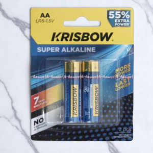 Krisbow AA 2pcs Super Alkaline A A Batrai Baterai Ukuran A2 Bettery Batre Kecil Untuk Jam Mainan Kris Bow LR06 1.5V Kemasan Alkalin A.A