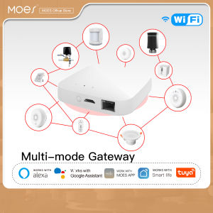 MOES Tuya Smart Wired Multi-mode Gateway ZigBee WiFi Bluetooth Mesh Hub Smart Life APP Remote Voice Control via Alexa Home