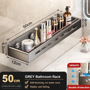 Quivlox Bathroom Wall Rack Large Capacity Shower Storage Shelf Kitchen Organizer Caddy Rustproof Strong Rak Susun