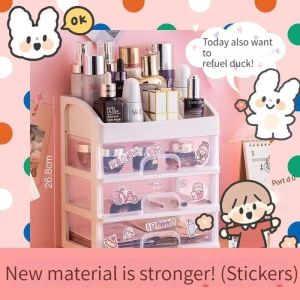 Plastic Makeup Organizer Cosmetic Organiser Large Capacity For Skincare Products Transparent Desktop Organiz
