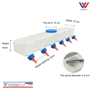 Viddavet High-Quality Polypropylene Piglet Milk Feeder with 5-Slot Design for Healthy Pig Growth