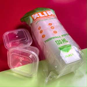 Thinwall Kotak 120 ml (25 pcs) Klir / Thinwall Square / Kotak Kecil