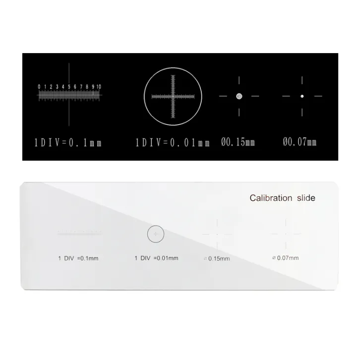 Microscope Slides Scale Ruler 0.01mm Microscope Slides Cross Microscope Calibrating Ruler Stage Dial ...