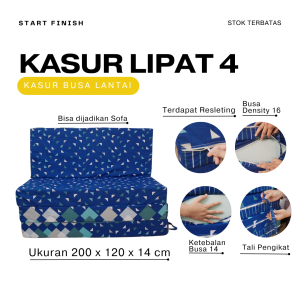 Kasur Lipat 4 Tebal 14cm Uk. 200 x 120 x 14 cm | Matras Lantai Lipat Murah