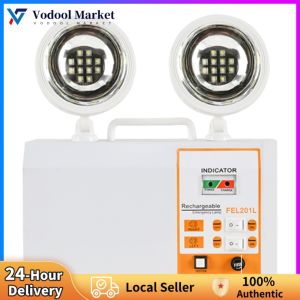 Commercial Emergency LED Lighting with Dual Adjustable Heads Wall Mount Safety Lamp for Power Outages