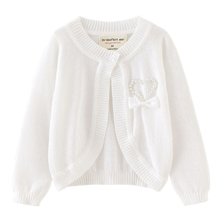 0-10 Years Baby Girls Jackets Thin Cute Summer Yellow Sweater