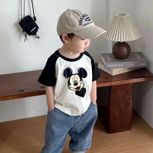 BABYFINE ชุดเด็ก เหมาะกับหน้าร้อน พิมพ์การ์ตูนแฟชั่น เด็กชายฤดูร้อนผ้าฝ้ายเด็กเล็กน่ารักแฟชั่นแขนสั้นเสื้อยืด241030