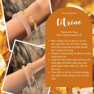 Vòng Tay Đá Citrine Hợp Mệnh Thổ Mệnh Kim Khóa Bạc 925 Cao Cấp - Thu Hút Tài LộcMay Mắn Cải ThiệnTinh Thần -Bluegems