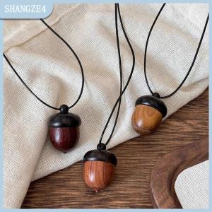 【SHANGZE4】 Creative Openable Acorn Pendant Long Necklaces Choker For Women Men Niche Sweater Chain Jewelry Gift