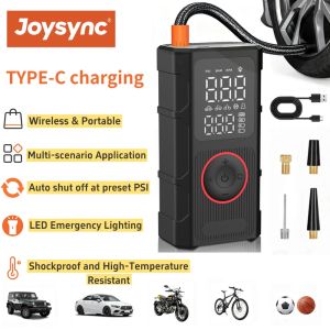 Joysync Car Air Pump 4-in-1 Wireless Portable Electric – Smart LED Display for Car/Motorcycle/Bike/Ball (Universal Inflator)