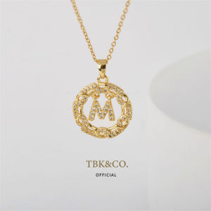 TBK Initials 18k Gold A-Z Letter Pendant Necklaces Women Fashion Accessories alphabet 1105n A-Z