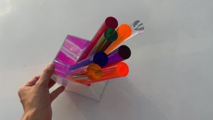 Thanh acrylic nhiều màu đường kính 25mm thanh dẫn sáng bằng plexiglass lucite thanh trong suốt phụ kiện mô hình DIY trang trí nền.