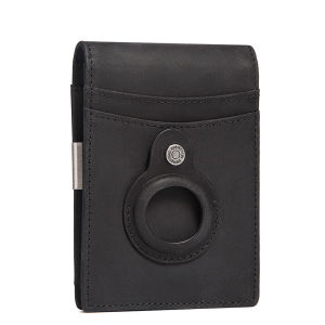 【Genuine Cow Leather】HUMERPAUL Brand Mens Wallet RFID First Layer Cowhide Card Holder AirTag Purse Money Clip