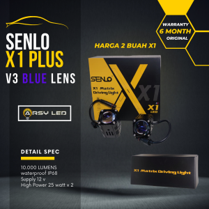 Mini Laser Senlo X1 Plus 25W V3 Blue Lens Lampu LED Motor Mobil Kabut Foglamp
