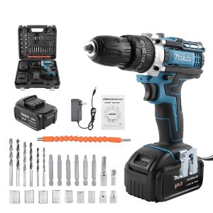 MAKITA สว่านไร้สาย สว่านกระแทก สว่านกระแทกปูน สว่านแบตเตอรี่ กำลังแรงพิเศษ ใช้งานได้อเนกประสงค์ทั้งงานไม้ งานเหล็ก และงานก่อสร้าง ออกแบบให้จับถนัดมือ