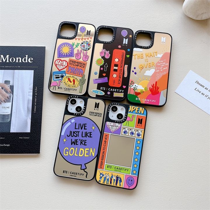 BTS Sticker Mirror Case iPhone For 14 Pro Max 14 Plus 13 Pro MAX