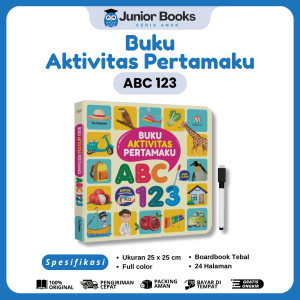(BONUS SPIDOL) Buku Aktivitas Pertamaku ABC 123 big boardbook anak bayi umur 0 6 12 bulan tahun wipe and clean