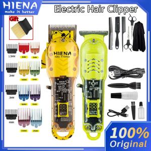 Hiena Professional Electric Hair Clipper Set Usb Charging Hair Trimmer Transparent Graffiti LCD Digital Display Barber Hair Cutter Machine HYN-205