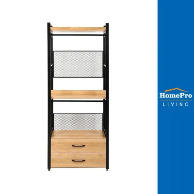 FURDINI ตู้เสื้อผ้า PLANK W10-800-22D สีน้ำตาล/ดำ จัดส่งโดย HomePro