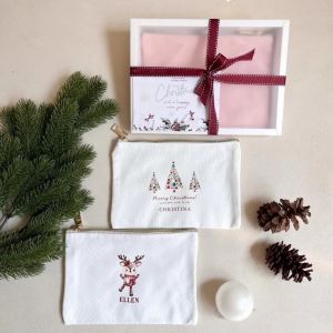 [SG] Customised Personalised Make Up Bag Christmas Organizer Pouch Birthday Gift Bridesmaid Gift