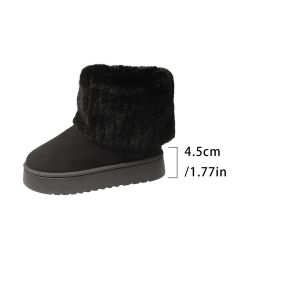 SHUNAICHI Cross-border new snow boots 2024 autumn and winter Bosi new thick-soled round head fluffy trousers and boots for women