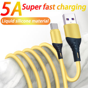 【Ready Stock】Liquid Silicone 5A Fast Charging Cable Compatible For iP Phone/Micro Usb/Type C Fast Charger Cord Data Cable