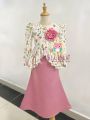 Lil Little BK90 Baju Kurung Moden Cotton Lace Budak Kanak Kanak Murah New Design 2025 1T hingga 12T. 