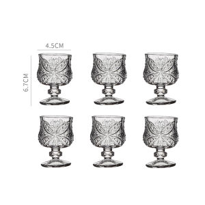 50ml Exquisite Glass Carved Small Wine Glass Party Transparent Sweet Glass Spirits Cup High End Drinkware