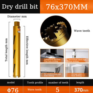 Dry Drilling 370mm M22Concrete Core Drill Bit Dry Wet Hammer Perforator Drilling Hole Opener