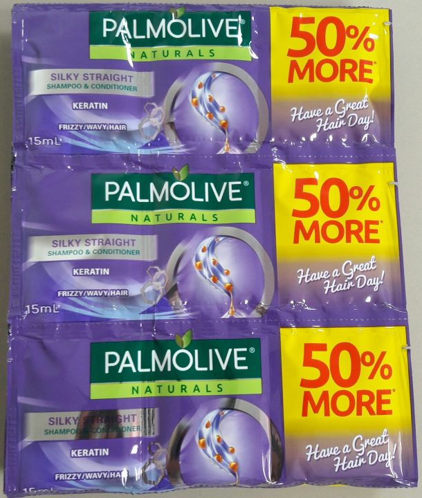 Palmolive Silky Straight Shampoo & Conditioner (15ml x 12) | Lazada PH