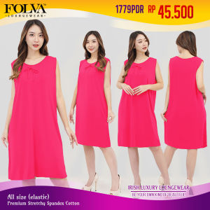 FOLVA Dress Tidur Daster Kutung Tanpa Lengan spandex melar